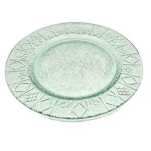 Glasteller grün mit Ornamenten 25cm (gebraucht)