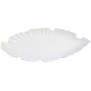 Platte Palmblatt weiß Melamin 40x18cm (neuwertig)