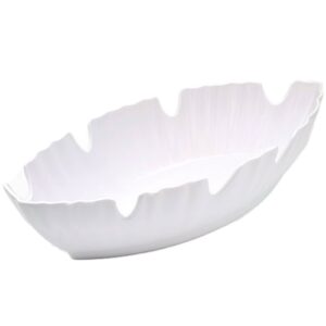 Palmblattschale weiß Melamin 40x18cm (neuwertig)