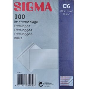 Kuvert C6 selbstklebend weiß 100 Stk (NEUWARE)