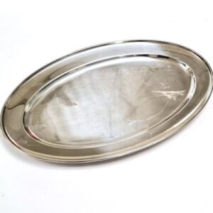 Platte oval Edelstahl 42x28cm (gebraucht)