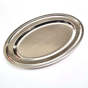 Platte oval Edelstahl 45x29cm (gebraucht)