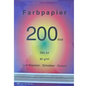 Papier 80g 200 Blatt in 10 Farben (NEUWARE)