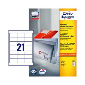 Etiketten Zweckform 3670 64x36mm weiß 2100 Stück