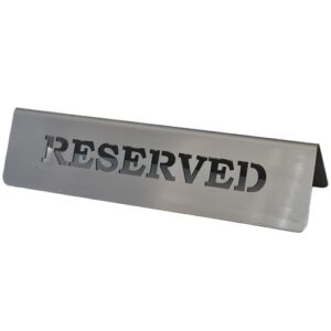 Edelstahl Schild "Reserviert/Reserved" (NEUWARE)