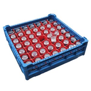 Glasbecher konisch 9cl (49) im Systemkorb 50x50cm (gebraucht)