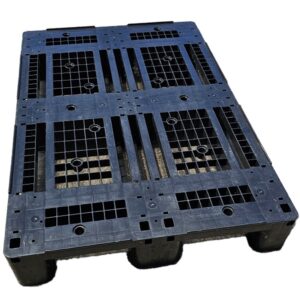 Kunststoffpalette Euro D1 schwarz mit Sicherungsrand (wenig gebraucht)