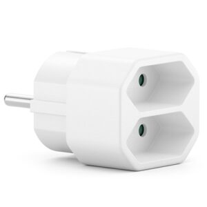 Steckdosenadapter Schuko auf 2x Euro weiß (NEUWARE)