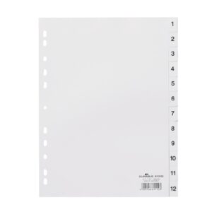 Kunststoff-Register A4 - Zahlen 1-12 (NEUWARE)