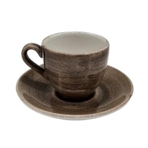 Espressotasse mit Untertasse "Churchill" Antique Taupe - 6er Set (neuwertig)